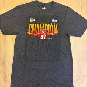 Fanatics Travis Kelce Kansas City Chiefs Superbowl T-shirt Gray Men's Small